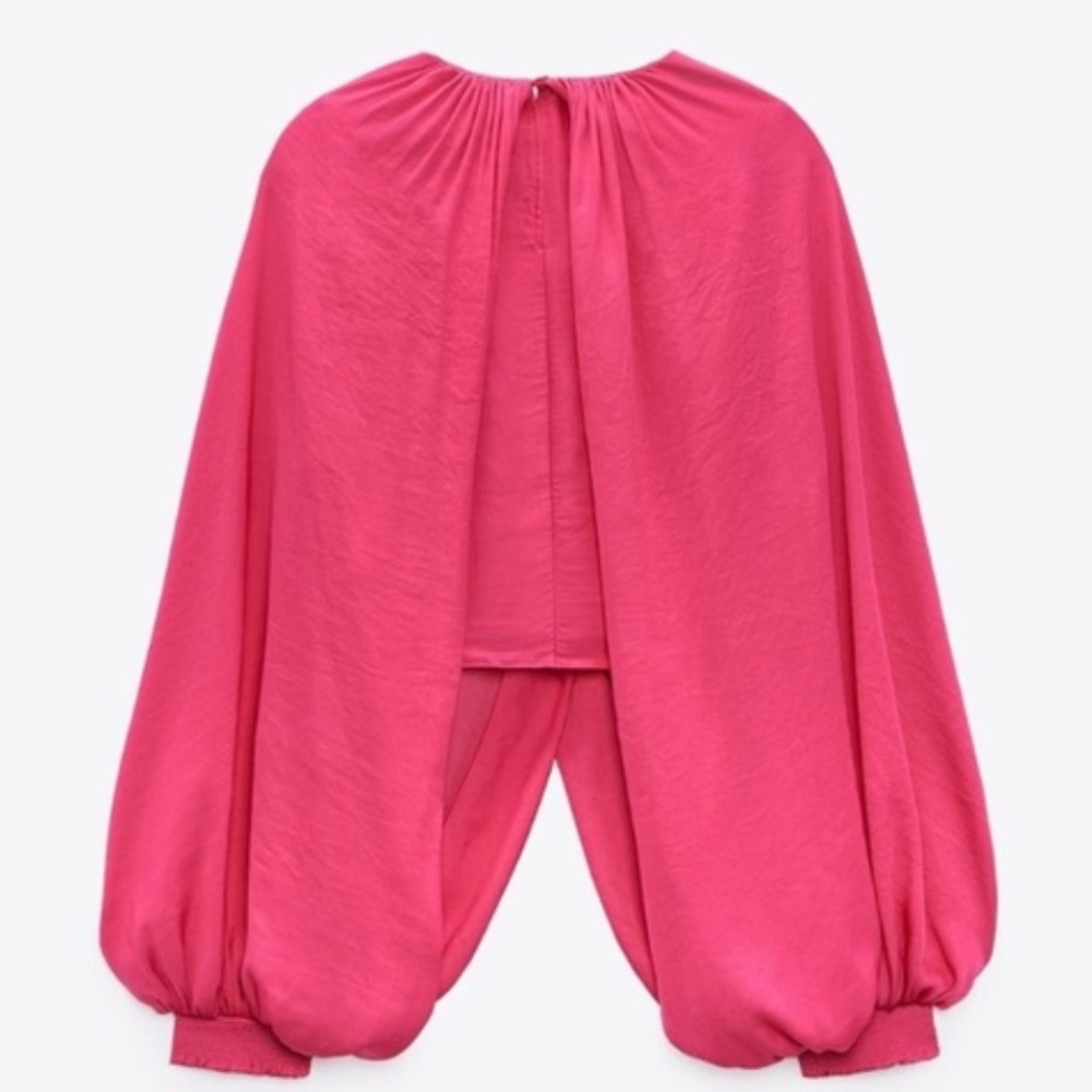 Zara Long Sleeve Cropped Blouse - Picture 3 of 8